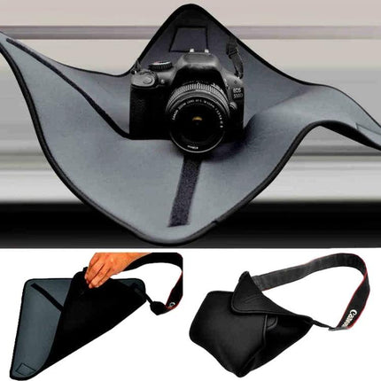 Durable SLR Camera Bag with Waterproof Diving Material for Protection - neoprene shock-absorbing camera case for DSLR, lenses and accessories