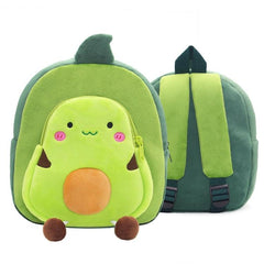 Mochila infantil con dibujos de frutas y verduras de peluche