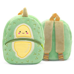 Mochila infantil con dibujos de frutas y verduras de peluche