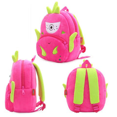 Mochila infantil con dibujos de frutas y verduras de peluche