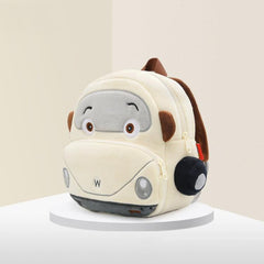 Charming Plush Cartoon Car Kids Backpack - Lightweight Toddler Shoulder Bag