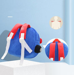 Charming Plush Cartoon Car Kids Backpack - Lightweight Toddler Shoulder Bag