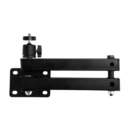 Wall-Mounted Foldable Projector Bracket for Versatile Adjustments - black dual-pivot wall mount for precise projector positioning