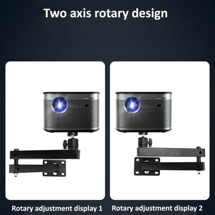 Wall-Mounted Foldable Projector Bracket for Versatile Adjustments - dual pivot, two-axis rotary design for precise folding and angle positioning