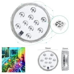 RGB Underwater LED Fountain Light with Remote Control - 10 Color-Changing Modes