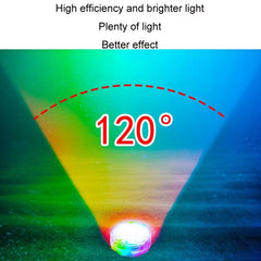 Luz subacuática colorida RGB con control remoto para fuente de luz de buceo de 5 V y 10 LED