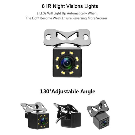HD Reversing Camera with LED Lights for Nighttime Car Parking