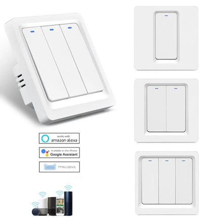 Tuya ZigBee Smart Switch for App and Voice Home Control - white 1/2/3-gang wall switches compatible with Alexa and Google Assistant