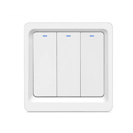 Tuya ZigBee Smart Switch for App and Voice Home Control white 3-gang wall switch with LED indicators for app and voice automation