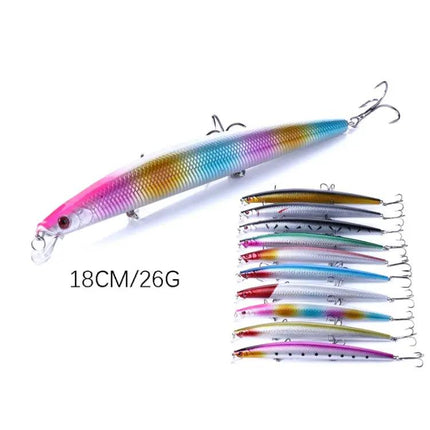Long Distance Minnow Lure 18cm For Sea Fishing Realistic Swimming