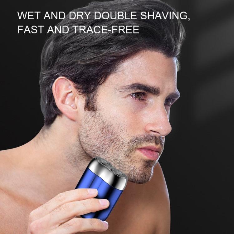 Rechargeable Mini Travel Shaver for Men - Waterproof Dual-Blade Razor with Magnetic Suction