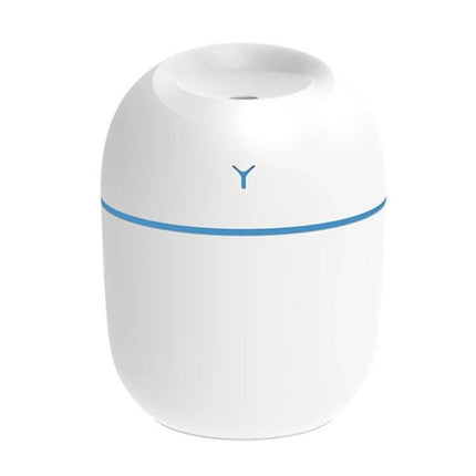 USB Mini Desk Humidifier 250ml With Colorful Night Light — compact white USB humidifier with 250ml tank and soft multicolor night light