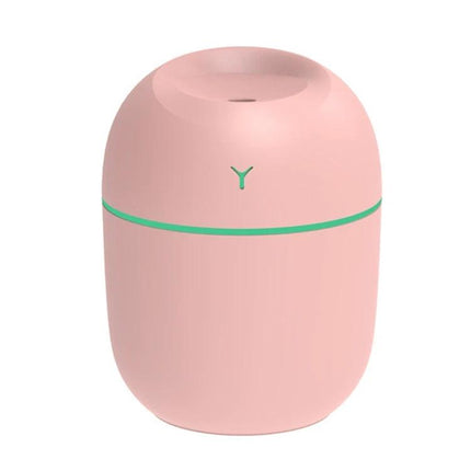 USB Mini Desk Humidifier 250ml With Colorful Night Light - compact pink USB mini humidifier with soft multicolor glow for desk or nightstand