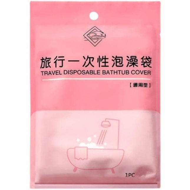 Convenient Disposable Bag for Daily Home Bathing Needs - pink travel disposable bathtub cover packaging