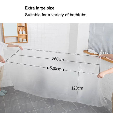 Convenient Disposable Bag for Daily Home Bathing Needs - extra large clear PE bath liner 520x120cm for tubs, hygienic disposable barrier