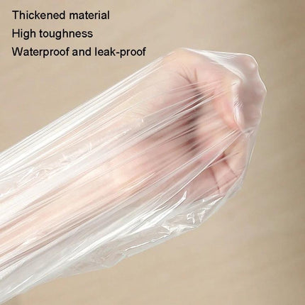 Convenient Disposable Bag for Daily Home Bathing Needs – thickened PE waterproof leak-proof disposable bath bag stretching over hand