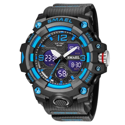 SMAEL 8008 Men's Waterproof Luminous Sports Watch, Black | Syndmart