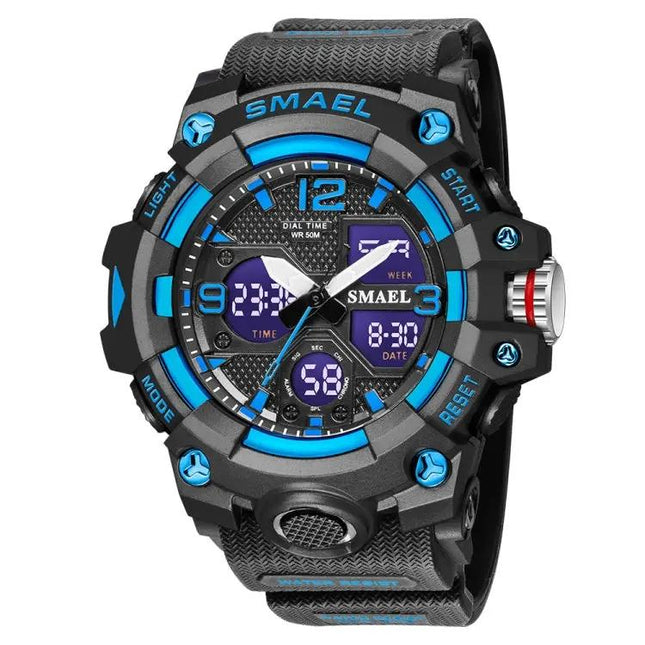 SMAEL 8008 Men's Waterproof Luminous Sports Watch, Black | Syndmart
