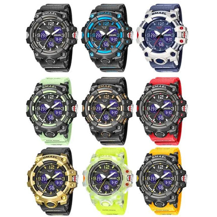 SMAEL 8008 Men's Waterproof Luminous Sports Watch, Black | Syndmart
