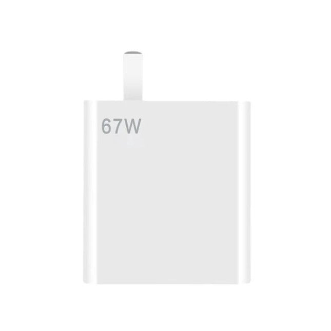 Alt Tag: Universal Charger for Daily Xiaomi and Redmi Phone Needs compact 67W white wall adapter for commuting and travel