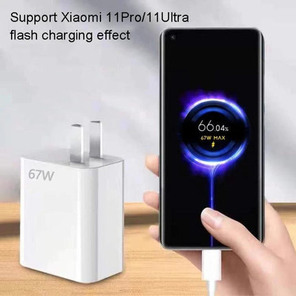 Universal Charger for Daily Xiaomi and Redmi Phone Needs fast 67W wall charger powering Xiaomi 11Pro/11Ultra on the go