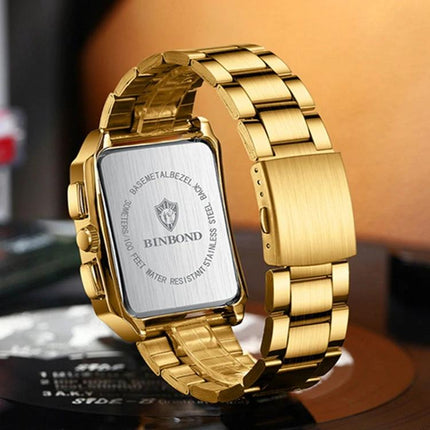 BINBOND Rectangular Waterproof Quartz Outdoor Watch for Men