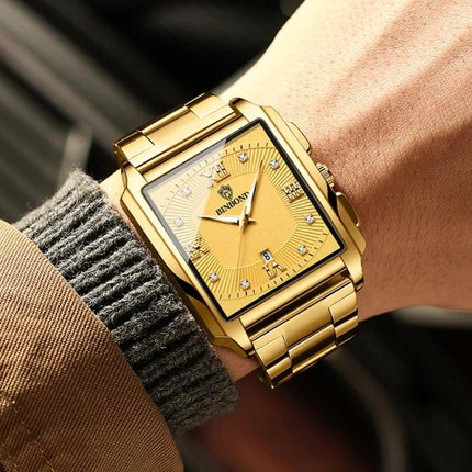 BINBOND Rectangular Waterproof Quartz Outdoor Watch for Men