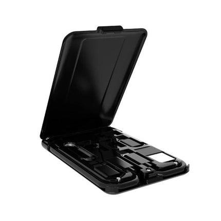 Portable Folding Phone Stand and Wireless Charger for Daily Use - ultra‑compact black folding stand and wireless charger in slim travel case