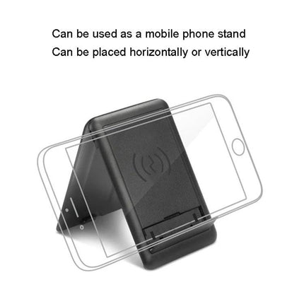 Portable Folding Phone Stand and Wireless Charger for Daily Use — compact foldable wireless charger and phone stand, horizontal or vertical viewing, pocket‑friendly