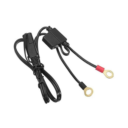 Motorcycle Quick Disconnect SAE Extension Cable for Batteries - black quick-disconnect cable with ring terminals for motorcycle or snowmobile battery access