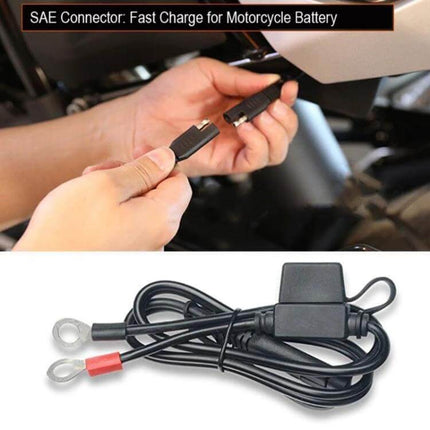 Motorcycle Quick Disconnect SAE Extension Cable for Batteries connecting to hard-to-reach motorcycle battery for easy charging and maintenance