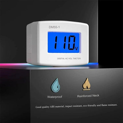 LCD Digital Voltmeter for AC Voltage Measurement at Home - compact LCD display showing 110V for homeowner outlet checks
