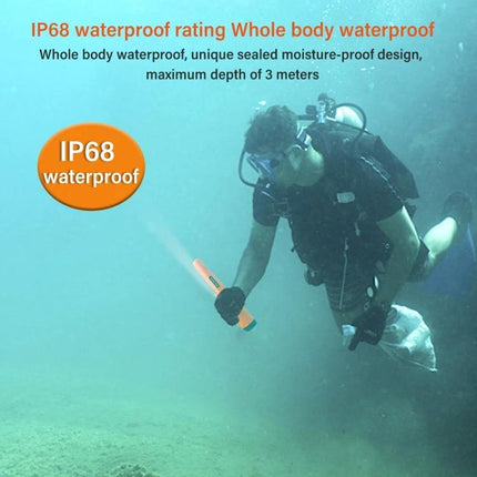 Waterproof Handheld Metal Detector for Treasure Hunting and Security used by diver scanning seabed with IP68 waterproof rating