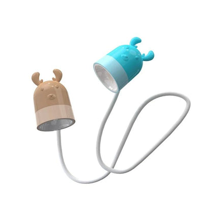Hanging Neck Lamp for Bedtime Reading and Daily Use – flexible dual-head cute animal design for hands-free reading and desk lighting