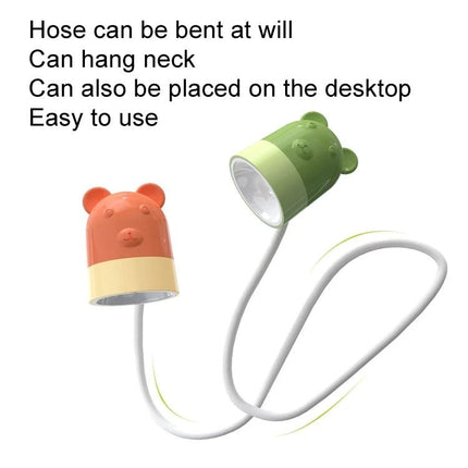 Hanging Neck Lamp for Bedtime Reading and Daily Use - flexible bear-shaped dual-head neck light for reading, wearable or desktop use