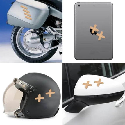 Set of 5 PVC Band-Aid Stickers for Hiding Scratches on Laptops and Cars - beige PVC scratch cover decals on laptop, helmet, mirror, motorcycle (4-pack photo)
