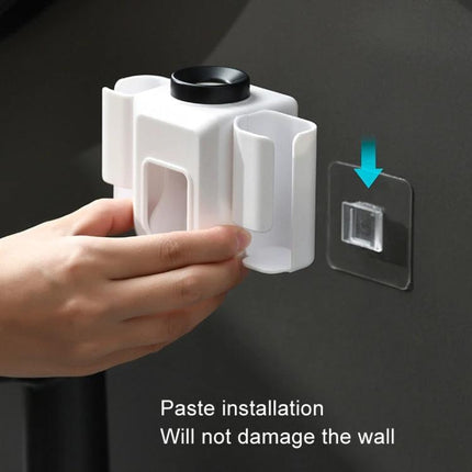 Practical Wall-Mounted Toothpaste Holder for Everyday Bathroom Use - white dispenser mounted on wall, press-to-dispense design for tidy daily routines