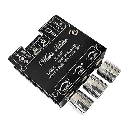 Wireless Bluetooth Audio Receiver with Amplifier for Home Stereo Systems - compact black treble bass volume controller unit