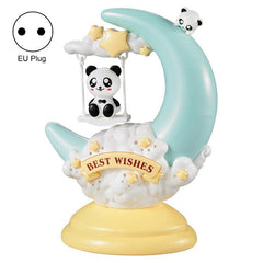 Whimsical Animal-Themed Moon Table Lamp for Kids' Rooms - LED Night Light