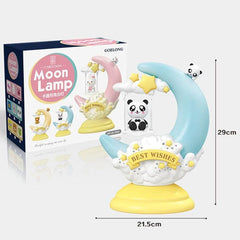 Whimsical Animal-Themed Moon Table Lamp for Kids' Rooms - LED Night Light