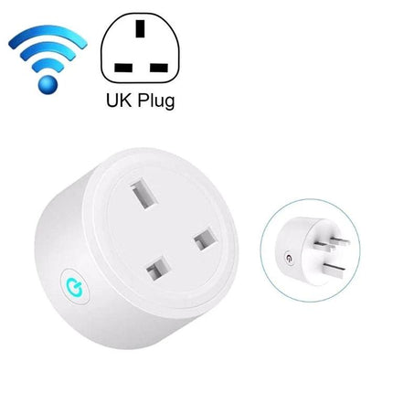 Tuya Smart WiFi Socket for Remote App and Voice Control - white UK plug smart socket for scheduling lights and voice control, WiFi remote management