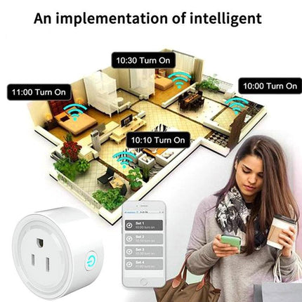 Tuya Smart WiFi Socket for Remote App and Voice Control – white smart plug scheduling home devices via app and voice control
