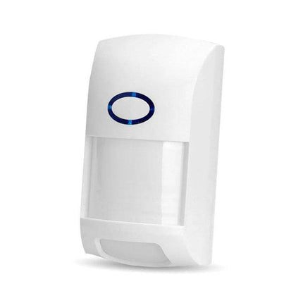 Tuya Human Body Infrared Motion Detector for Homes white wall-mounted PIR sensor with blue LED, WiFi smart motion detector, pet‑friendly under 25kg