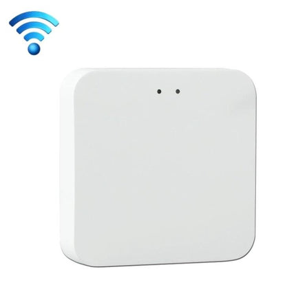Tuya Wireless Gateway for Smart Home Device Control - white compact hub supporting Zigbee and Bluetooth for lights, sensors, and locks