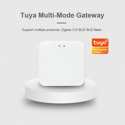 Tuya Wireless Gateway for Smart Home Device Control white multi-mode hub on platform supporting Zigbee and BLE for automated scenes