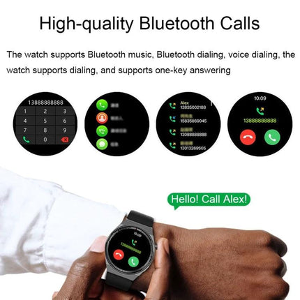 A Versatile Watch for Daily Fitness and Outdoor Activities showing Bluetooth call screen and wristwear for hands-free dialing