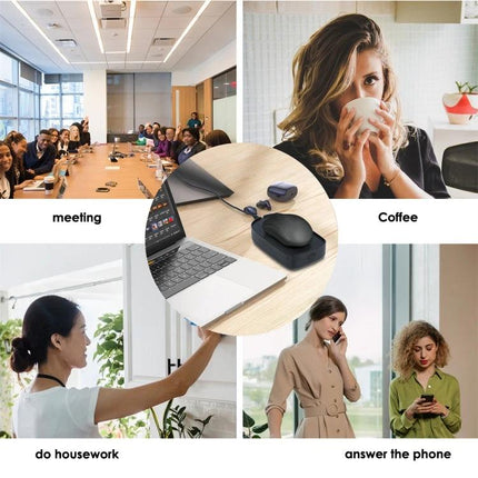 H26 Automatic Virtual Mouse Device for Preventing Screen Lock on desk beside laptop preventing idle during meetings and home tasks