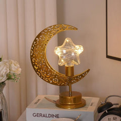 Moonlit Elegance: LED Wrought Iron Decorative Table Lamp for Serene Bedrooms