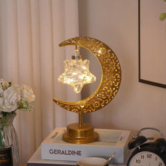 Moonlit Elegance: LED Wrought Iron Decorative Table Lamp for Serene Bedrooms