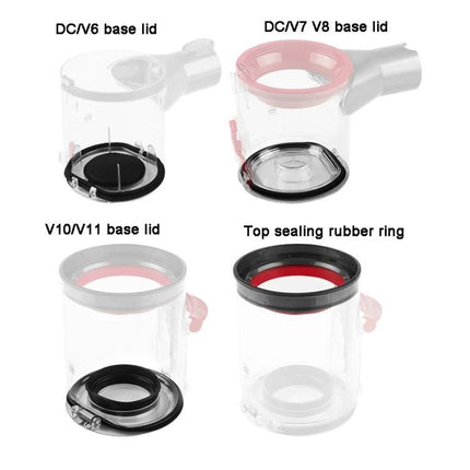 Replacement Sealing Ring for Dyson Vacuum Dust Bin Maintenance - top sealing rubber ring for DC/V6, DC/V7, V10/V11 base lids to stop dust leaks and restore suction